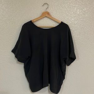 Pamut: Raw silk black reversible top, size L